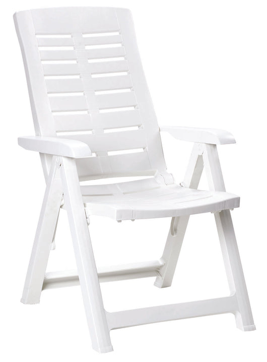 POLTRONA 5 POSIZIONI IN RESINA BIANCA CON SCHIENALE REGOLABILE YUMA