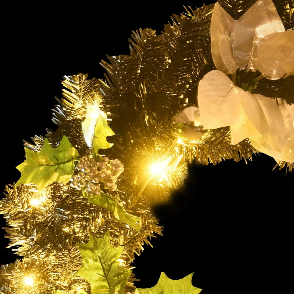 Ghirlanda Natalizia con Luci LED Nera 60 cm in PVC CFW5199401