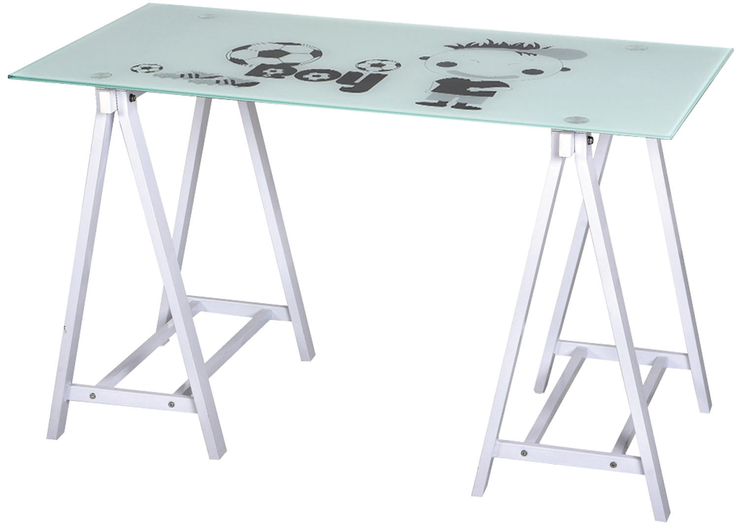 SCRIVANIA COMPUTER BOY IN ACCIAIO E VETRO L120xP60xH72 cm