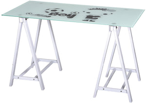 SCRIVANIA COMPUTER BOY IN ACCIAIO E VETRO L120xP60xH72 cm