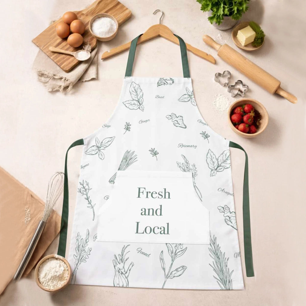 Palitoba, Grembiule Cucina Lavabile in Lavatrice si 30°, Bianco