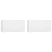 Mobili Porta TV Pensili 2pz-Credenza TV-Console TV Bianchi 60x30x30 cm