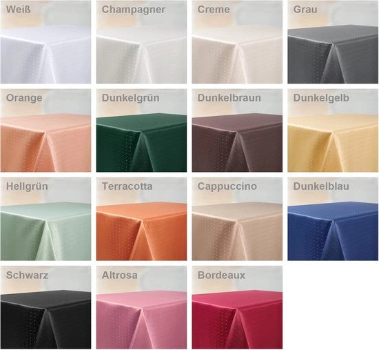Tavolo con Disegno Damasco a Punti, Tavolo con Tovaglia Non-Iron, Tavolo con Tovaglia Resistente alle Macchie, Tavolo con Tovaglia Facile da Pulire, Quadrato, 110 x 110 cm, Bianco