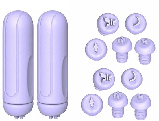 Set di pennelli stamper per unghie da 12 - pennelli stamper per unghie - pennelli stamper in silicone - manicure DIY - colore lilla chiaro - regalo unico