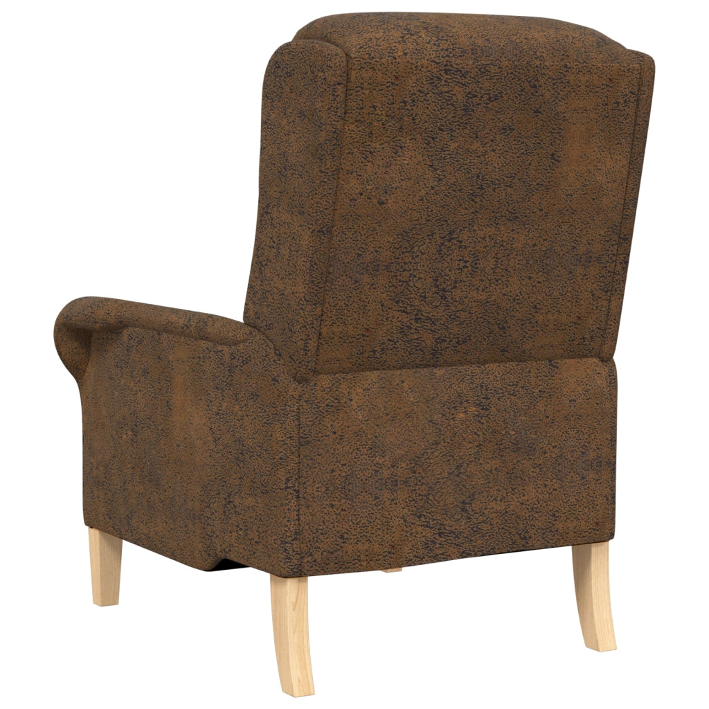 Poltrona Moderna Marrone Tessuto, Legno Standard Ergonomica