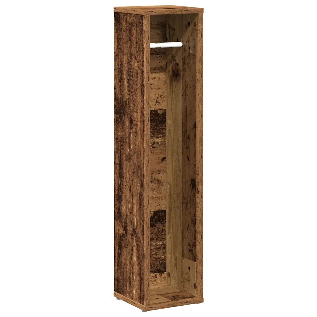 Mobiletto da bagno con portarotolo Legno Antico 20,5x20x90 cm 858513