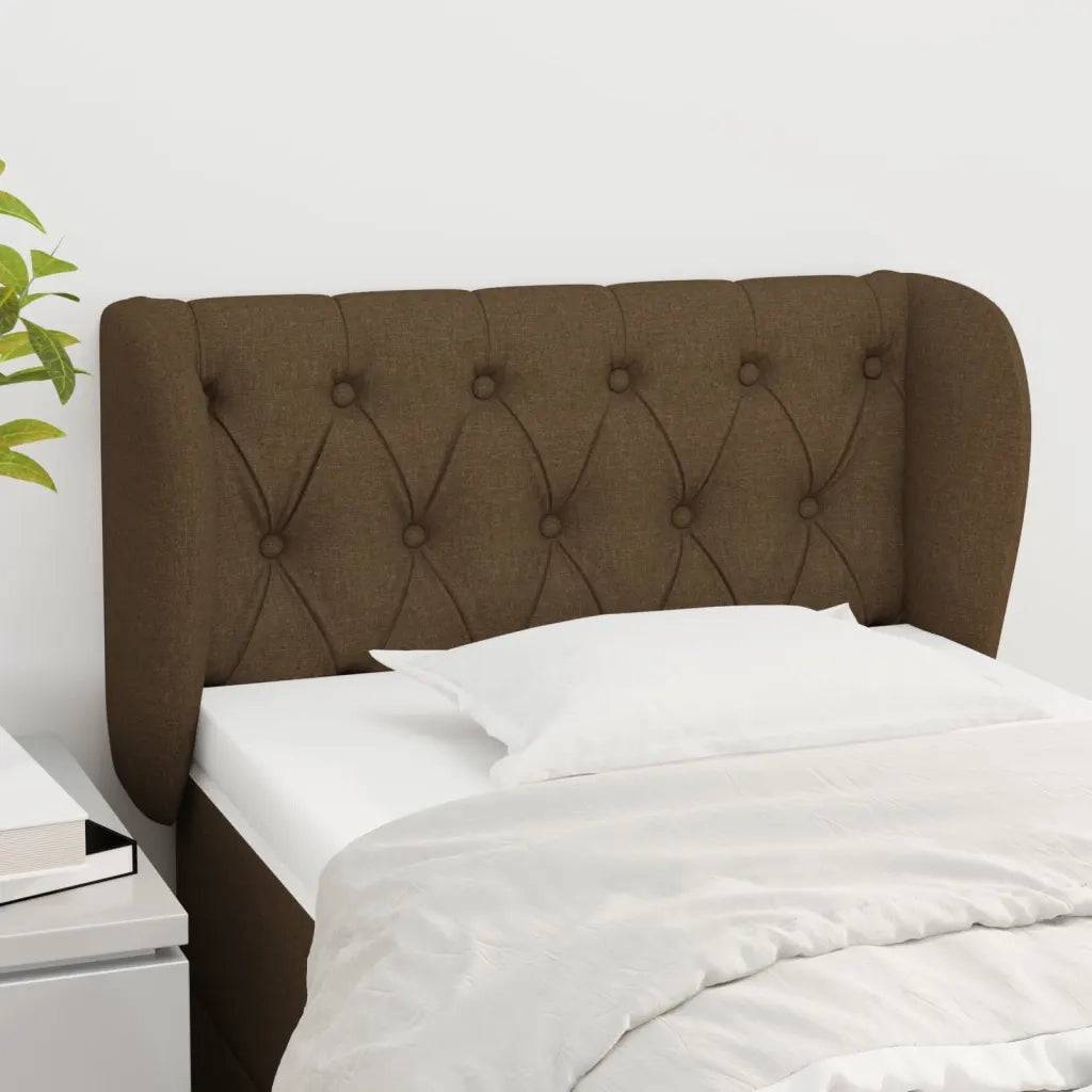Testiera ad Orecchio Marrone Scuro 83x23x78/88 cm in Tessuto 3117457