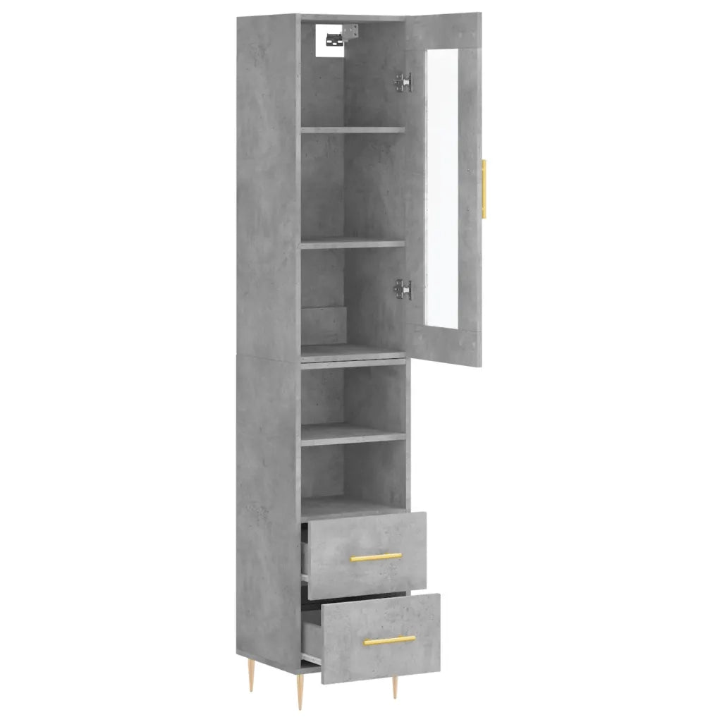 Credenza Grigio Cemento 34,5x34x180 cm in Legno Multistrato 3199293