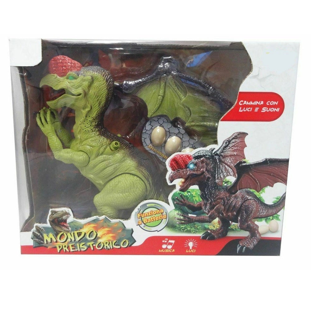 Trade Shop - Mondo Preistorico Dinosauro Cammina Con Luci Suoni Giocattolo Gioco Bambini -