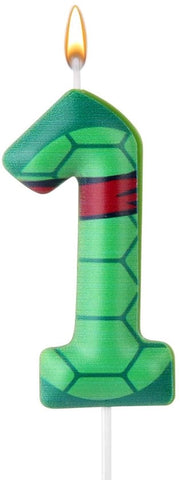 Candela per compleanni tema cartone - verde - 11cm alta - decorazione per compleanni - inclusa 1 unità - candela per torta
