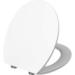 Euroshowers - sedile wc sottile a forma di d e ovale, con chiusu