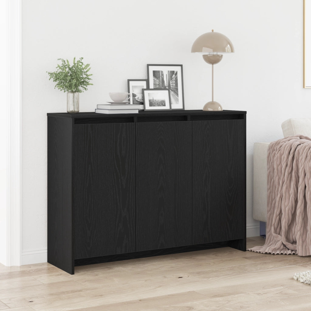 Mobile Nero Rovere 102x33x75 cm in Legno Ingenerizzato