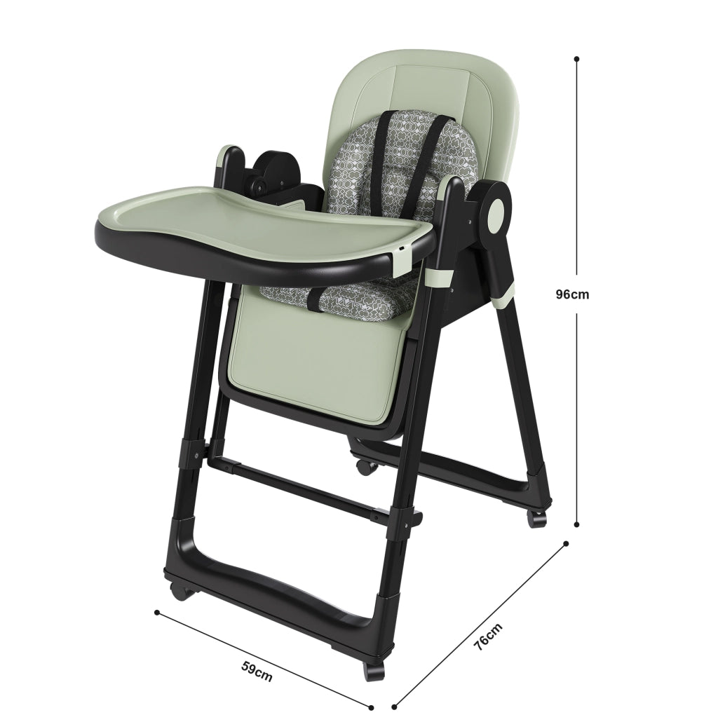 Seggiolone per bambini 2 in 1 con funzione dondolo; cintura di sicurezza a 5 punti; verde scuro