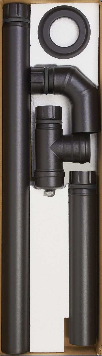 KIT TUBI ALA PER STUFA A PELLET ECO 5 PEZZI IN ACCIAIO PORCELLANATO