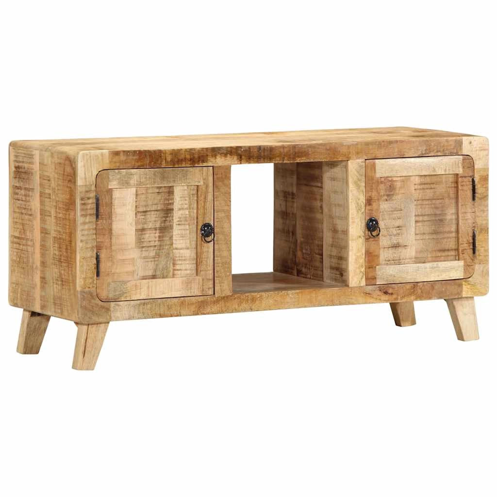Mobile porta TV con ampio spazio di archiviazione 105 x 46 x 32 cm stile moderno soggiorno legno massello di mango grezzo 02_0058062