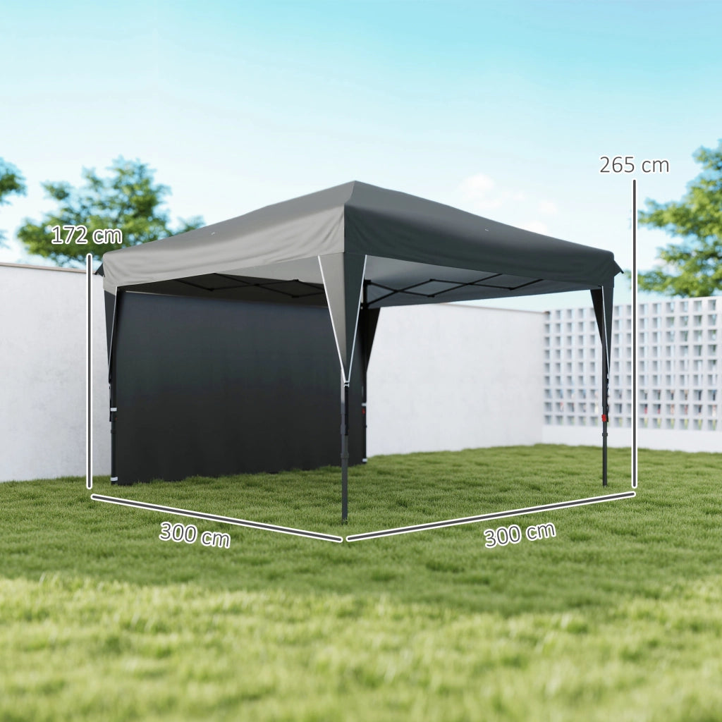 Gazebo da giardino pieghevole con parete laterale ¨C zephmum ¨C acciaio tessuto Oxford