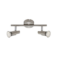 Spot Contemporaneo One Metallo Nichel Satinato 2 Luci Gu10 3000K