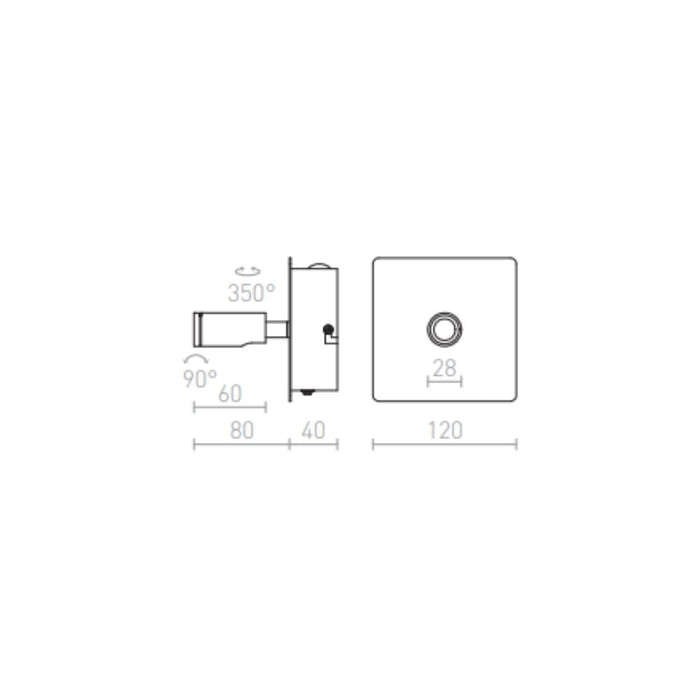 Faretto applique TIARA da parete  cromo 230V LED 2x3W 25°  3000K