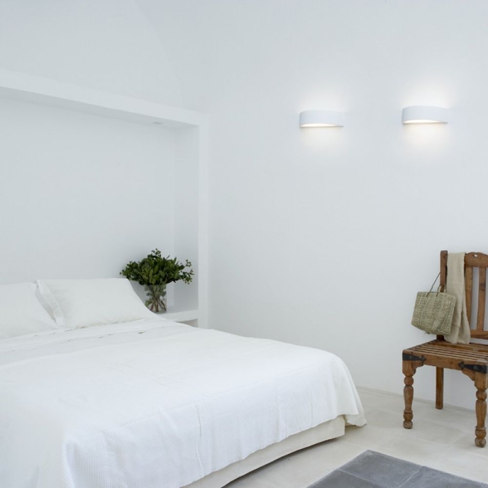 Faretto applique CRESCENT da parete in gesso Verniciabile 230V R7s 78mm 80W