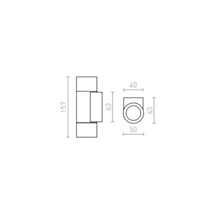 Faretto applique MICO II da parete alluminio 230V G9 2x25W