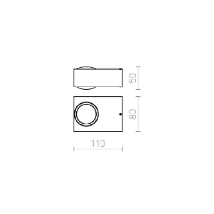 Faretto applique KORSO II da parete nero anodizzato 230V LED 2x3W 120°IP54 3000K