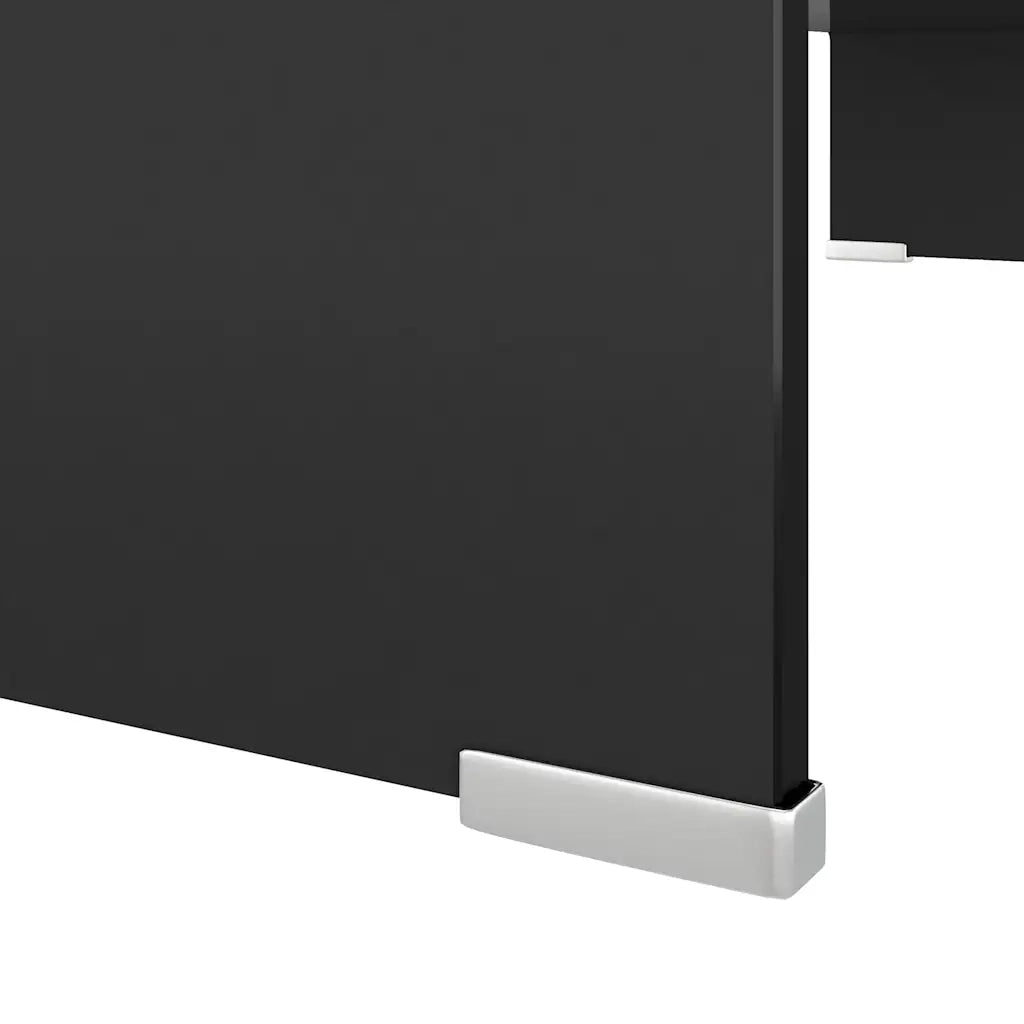 Mobile/Rialzo Porta TV-Supporto per TV in Vetro Nero 80x30x13 cm