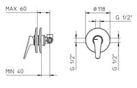 Miscelatore doccia linea 88 - Palazzani