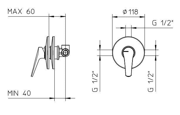Miscelatore doccia linea 88 - Palazzani