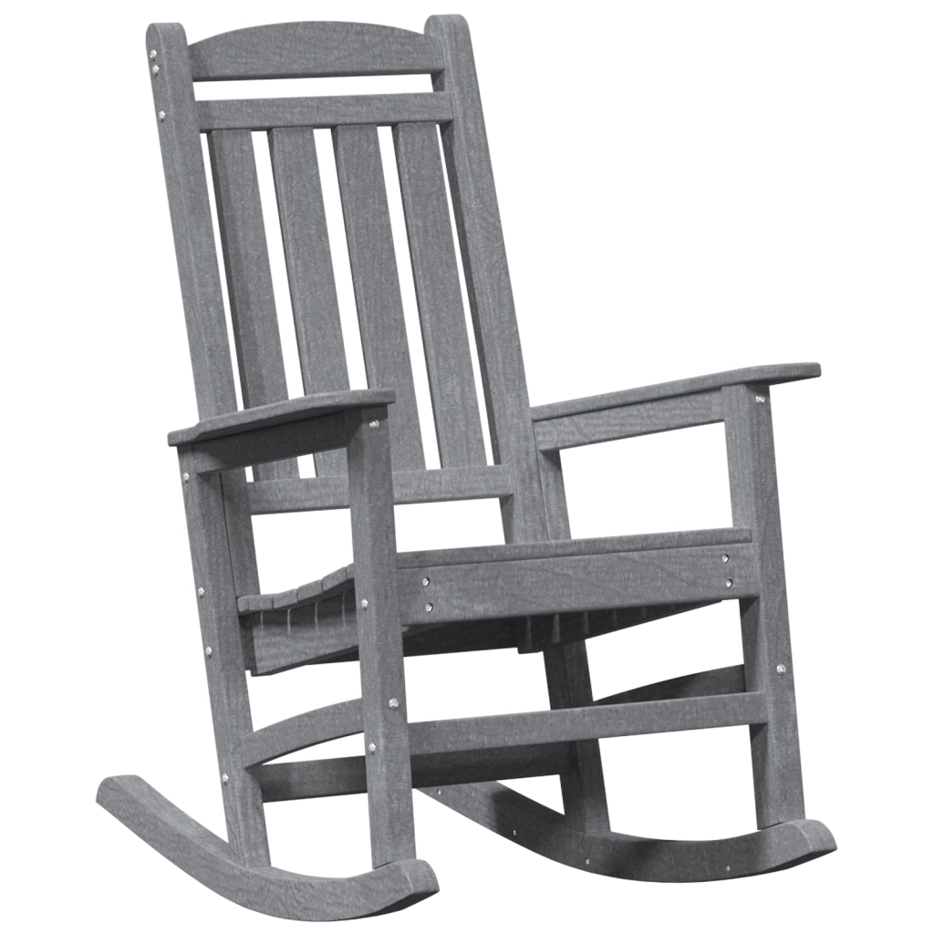 Sedia a Dondolo da Giardino Grigio Chiaro 70x92x108 cm HDPE