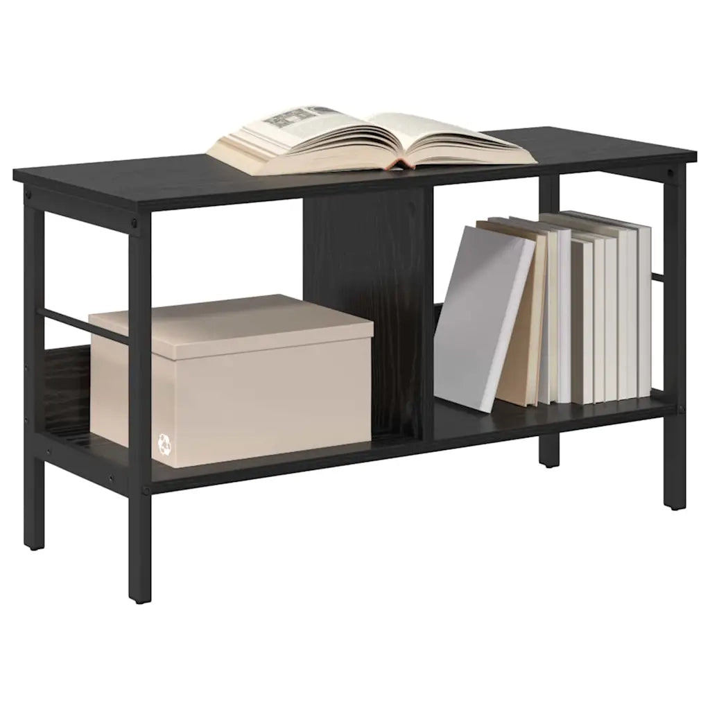 Libreria-Scaffale per Libri-Mobile di Stoccaggio Rovere Nero 82 x 32 x 47 cm Legno multistrato