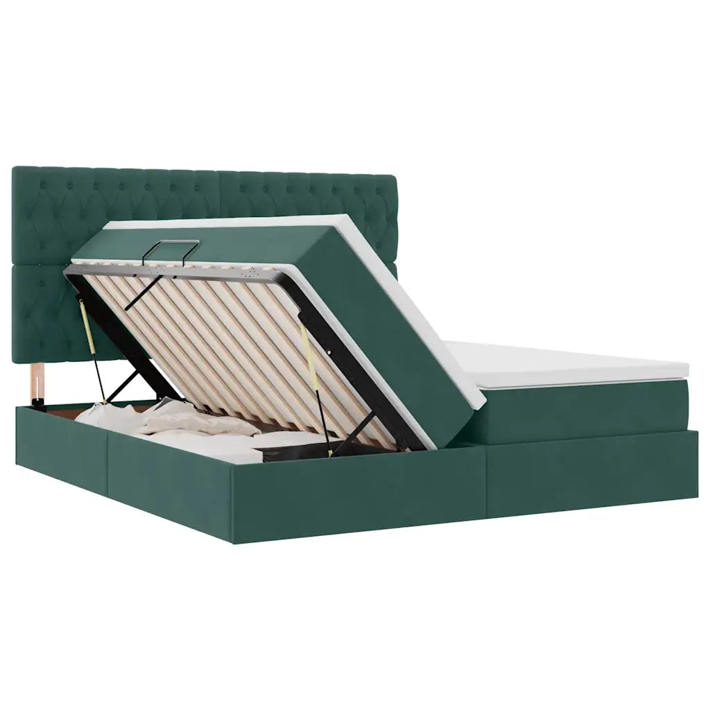 Letto con Contenitore Verde Scuro 180 x 200 cm Velluto