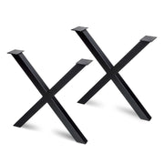 Set di gambe per tavolo Cross, larghezza 695mm, Acciaio, Verniciato nero