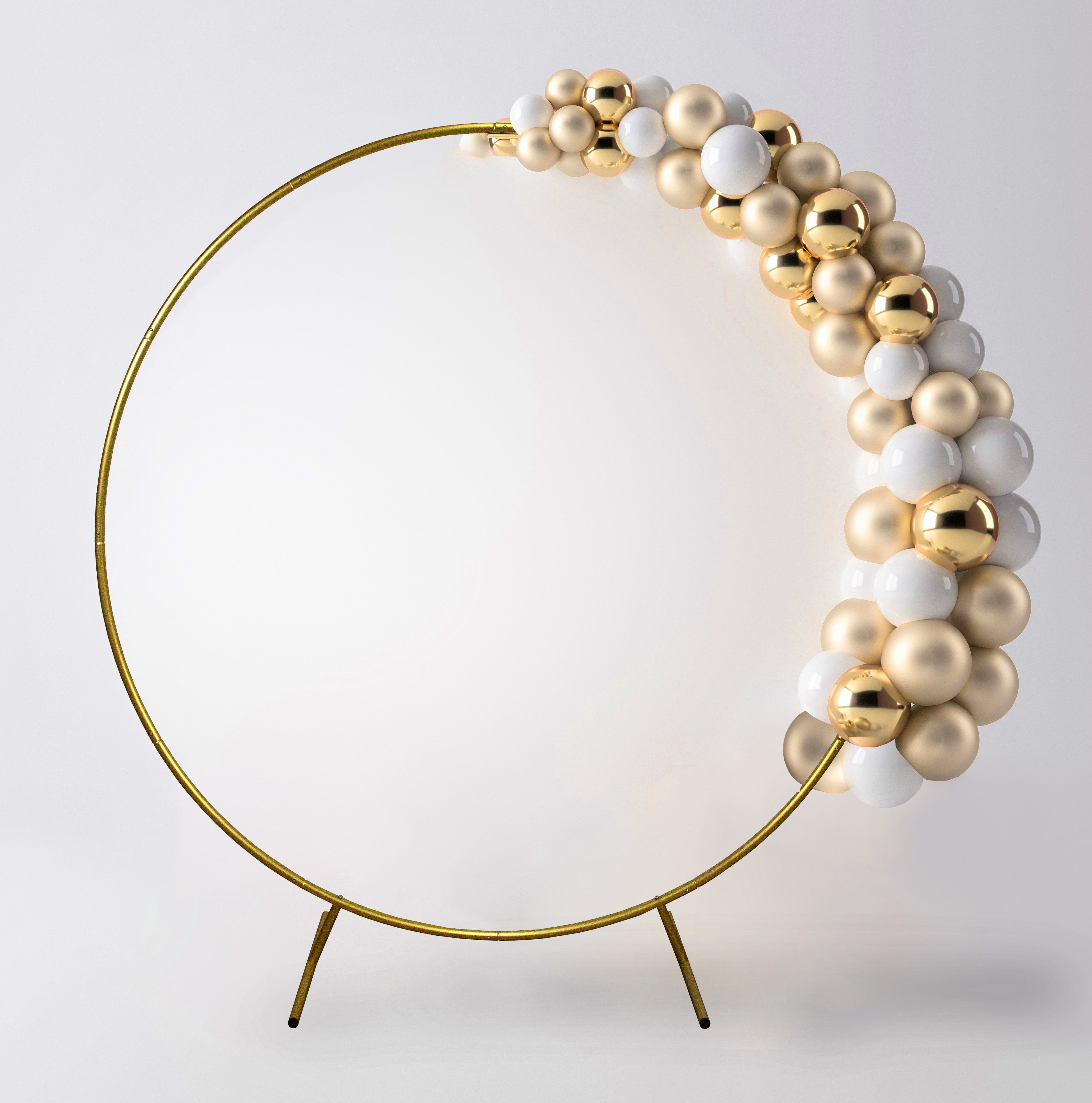 Kit Arco Palloncino Fiori Rotondo 200cm in Metallo Enorme Rimovibile Facile da Trasportare e Riutilizzabile Migliore Decorazione per Matrimoni Nozze Eventi Feste 2M & Fascette GRATIS - Dorato