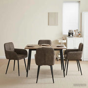 Sedie da pranzo 4 pcs Pelle Scamosciata Sintetica Grigio Scuro 3428231