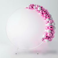 Kit Arco Palloncino Fiori Rotondo 200cm in Metallo Enorme Rimovibile Facile da Trasportare e Riutilizzabile Migliore Decorazione per Matrimoni Nozze Eventi Feste 2M & Fascette GRATIS - Bianco