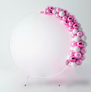 Kit Arco Palloncino Fiori Rotondo 200cm in Metallo Enorme Rimovibile Facile da Trasportare e Riutilizzabile Migliore Decorazione per Matrimoni Nozze Eventi Feste 2M & Fascette GRATIS - Bianco