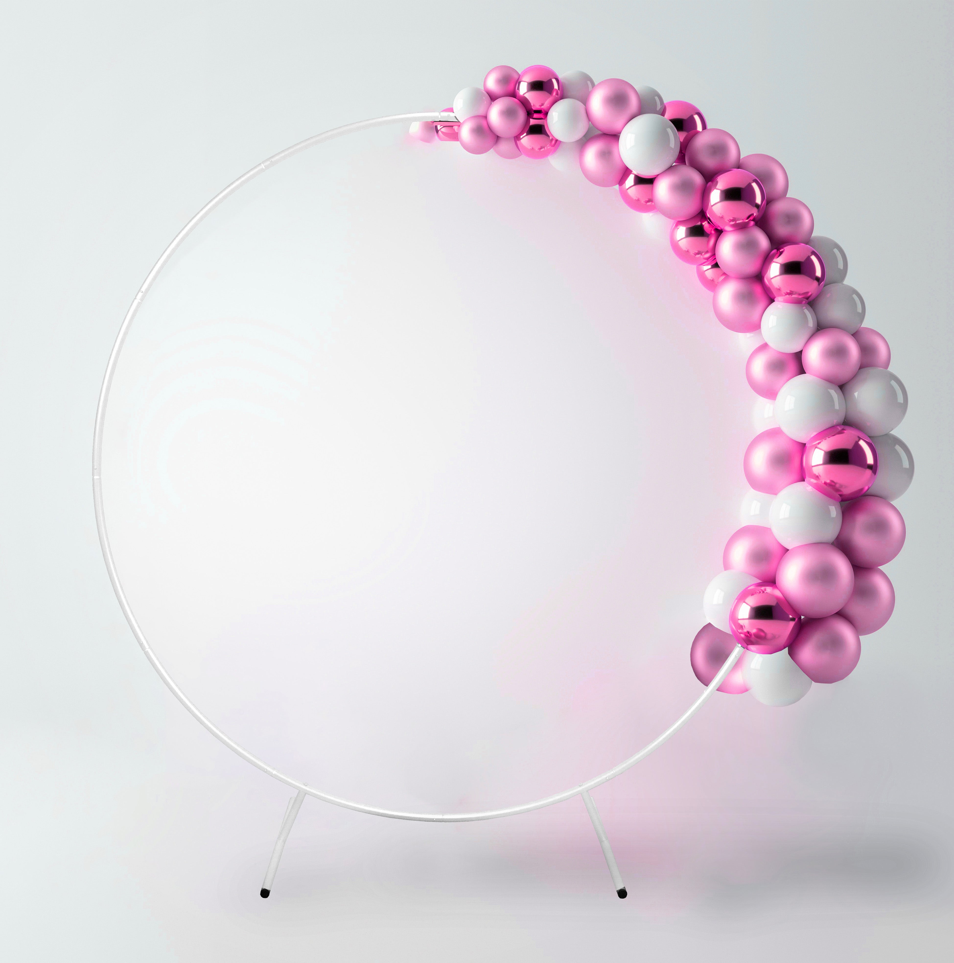 Kit Arco Palloncino Fiori Rotondo 200cm in Metallo Enorme Rimovibile Facile da Trasportare e Riutilizzabile Migliore Decorazione per Matrimoni Nozze Eventi Feste 2M & Fascette GRATIS - Bianco