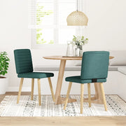 Sedie da Pranzo 2 pz Verde Scuro in Tessuto