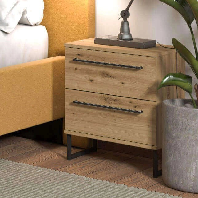 comodino moderno 2 cassetti cm 45 5x35x54 h - ZENWOOD