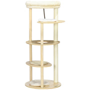 Albero tiragraffi per gatti con sisal e cuscino ¨C Minimal ¨C 123,5 cm beige legno