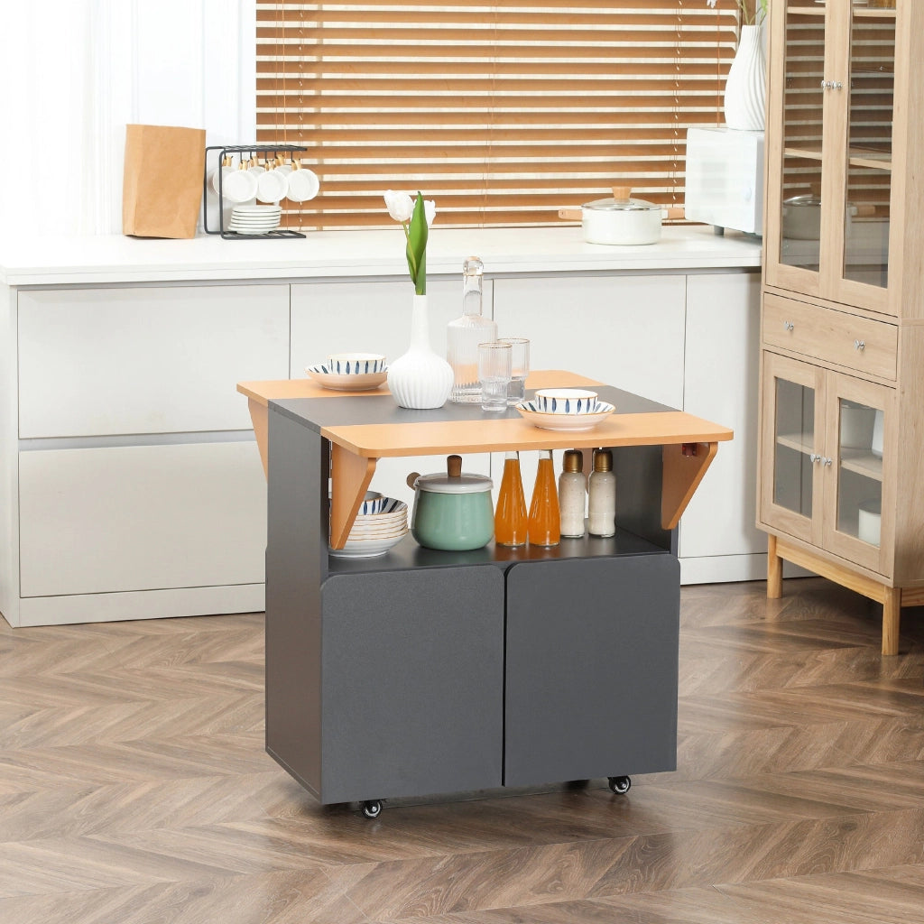 Tavolo Pieghevole Salvaspazio per 4 Persone 70x83x75 cm con 4 Ruote Grigio