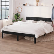 Giroletto Nero in Legno Massello di Pino 160x200 cm 810161