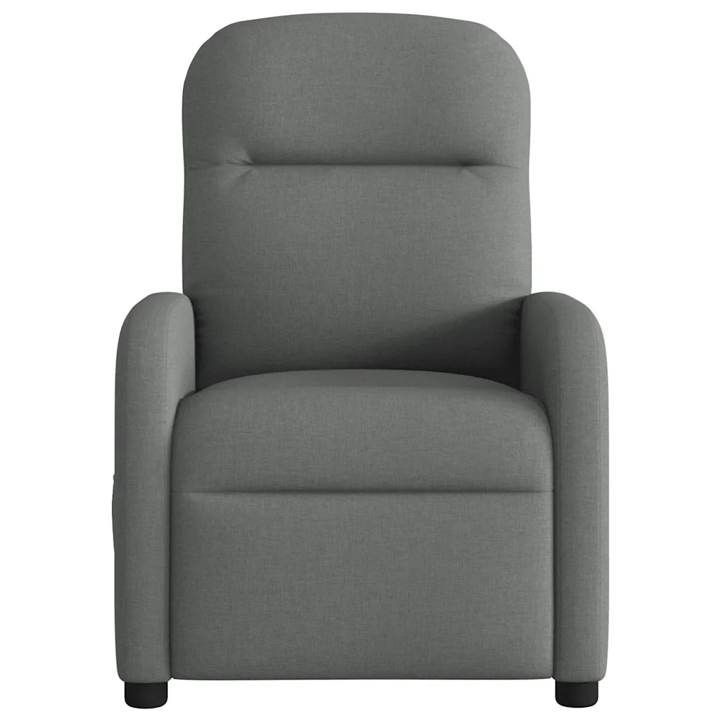 Divano Sedia-Poltrona Reclinabile Massaggio Elettrica Grigio Scuro Tessuto 485753