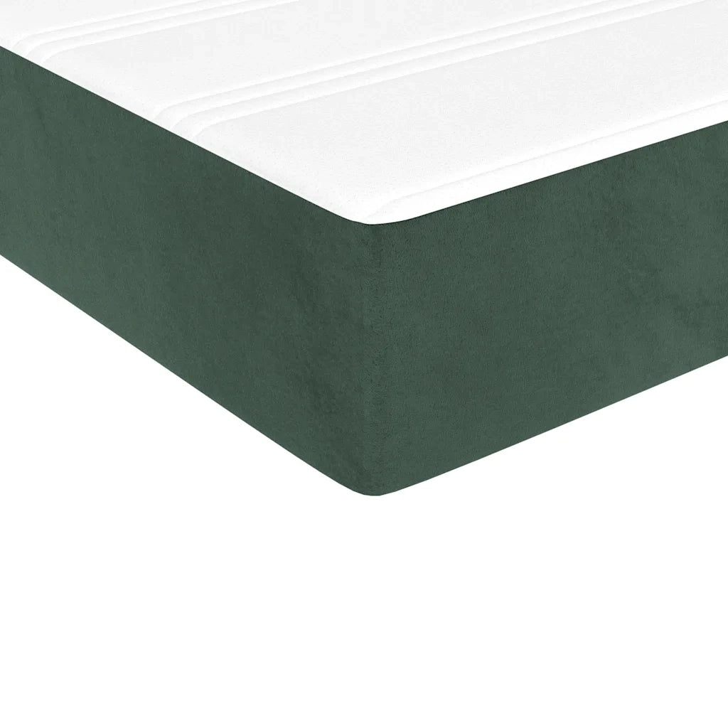 Materasso a Molle-Materasso per letto Verde Scuro 80x210x20 cm in Velluto