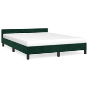 Letto matrimoniale | Letto per adulti | Giroletto senza Materasso Verde Scuro 140x190 cm in Velluto