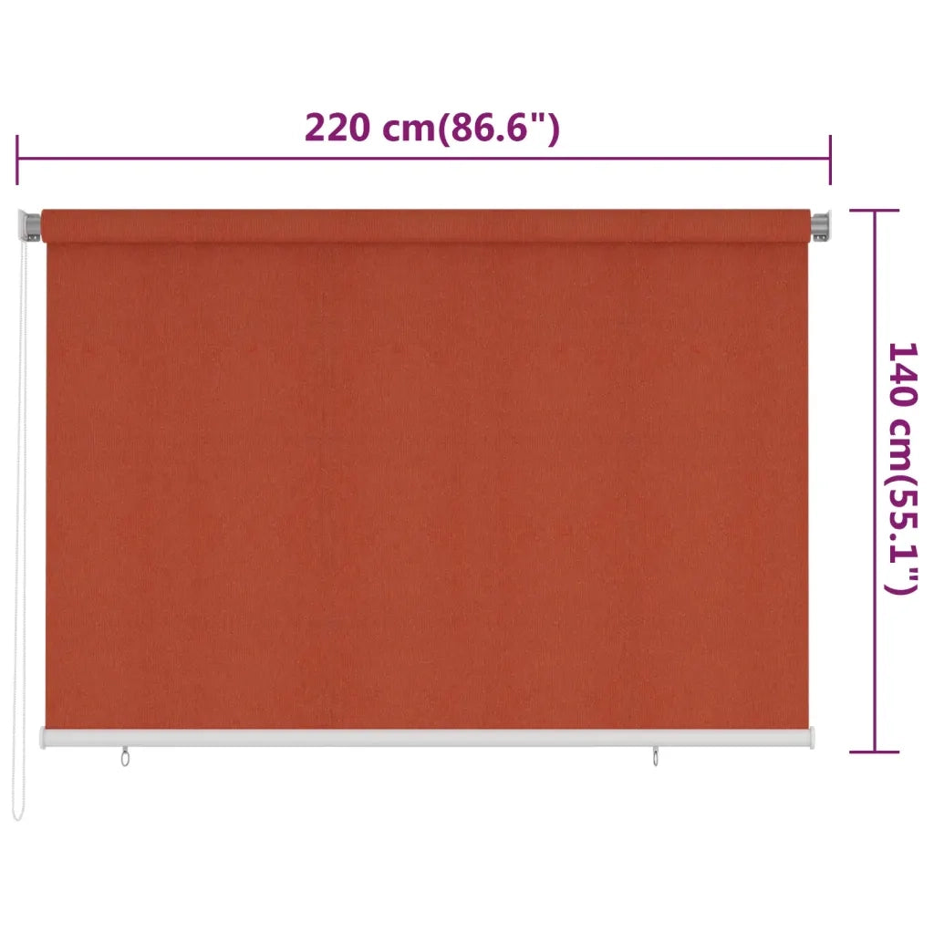 Tenda a Rullo per Esterni 220x140 cm Terracotta HDPE