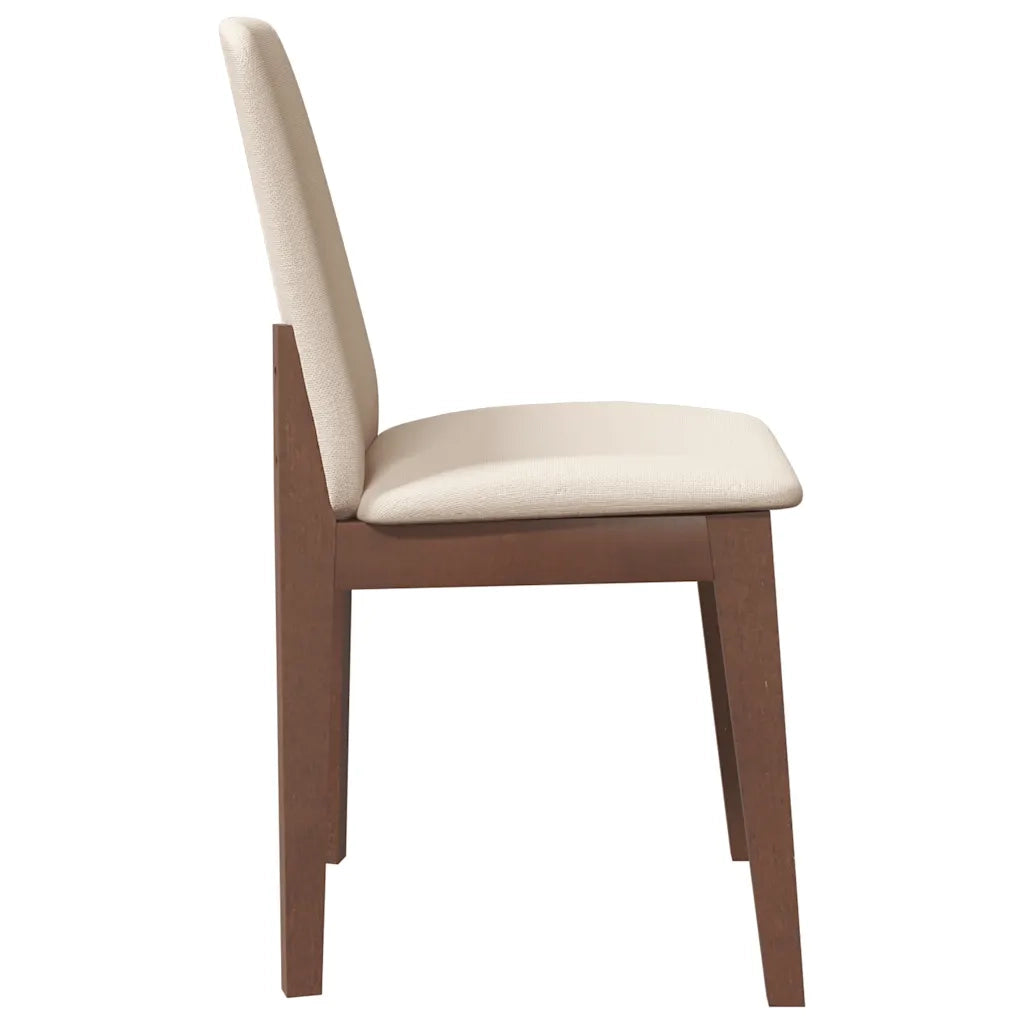 Sedie da Pranzo con Cuscini 2pz Marrone Legno Massello di Hevea