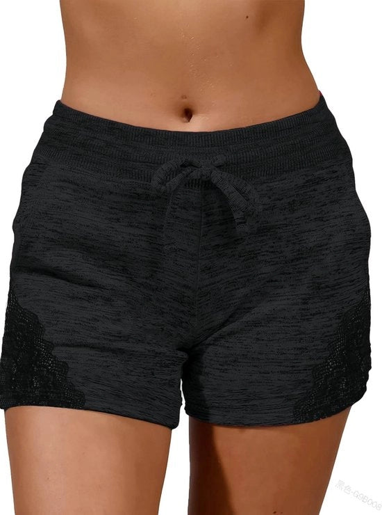 Shorts da donna con alta vita - Shorts per jogging - Shorts estivi - Mix di cotone - Casual/elegante - Ideali per l'uso quotidiano - Pantaloncino corto