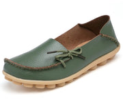 Mocassini Casual per Donna - Slip-On in Pelle con Tacco Liscio - Cinturino Ronde - Loafers Comodi con Maglione - Taglia 38 EU
