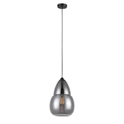 Italux Tesa lampada a sospensione nera vetro E27 23cm